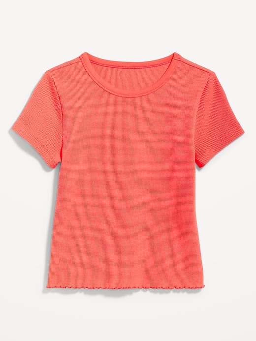 L'image numéro 4 présente T-shirt court en tricot isotherme à bord ondulé pour Femme