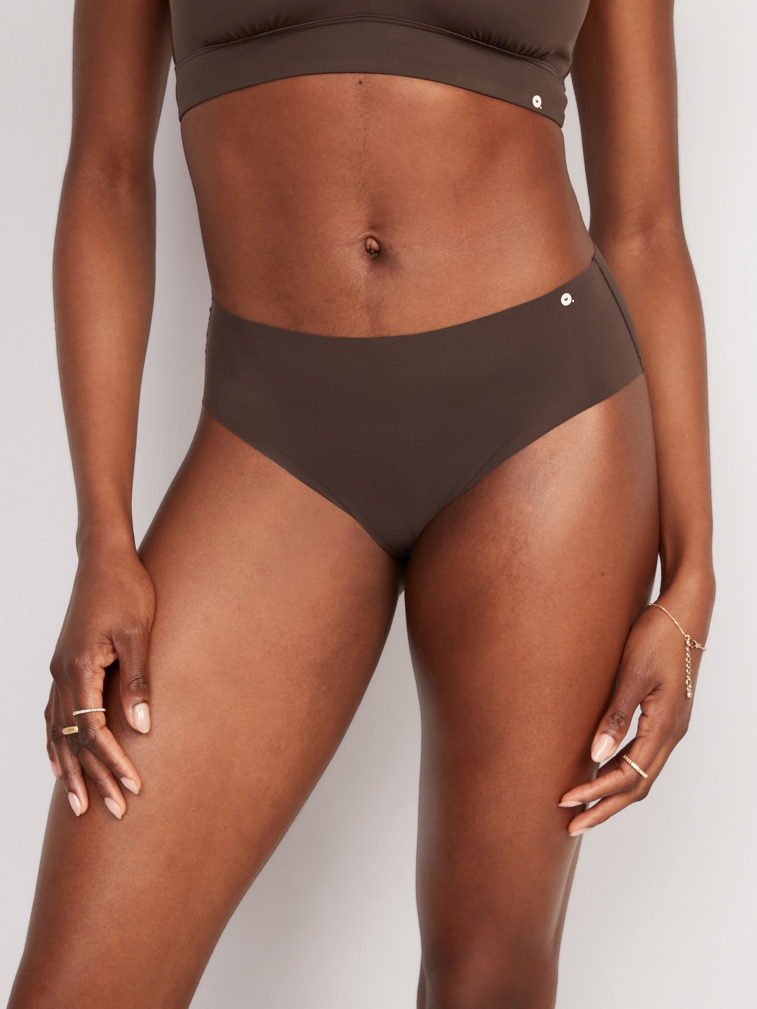 Old Navy Low-Rise Soft-Knit No-Show Hipster Underwear for Women brown. 1