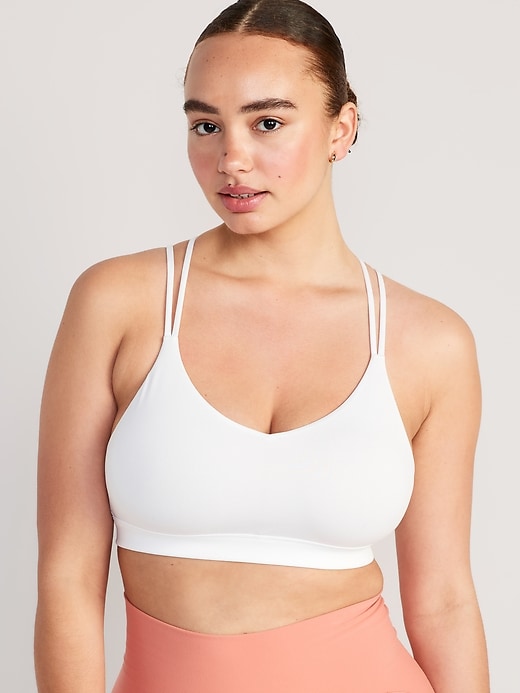 Bigersell Padded Strappy Sports Bras Women Lingerie Set Bra and Panties  Summer Thin Lingerie Set Women's Plus Size Support Yoga Bra, Style 7246,  White