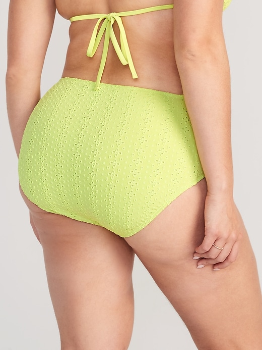 Image number 6 showing, High-Waisted Eyelet Bikini Swim Bottoms