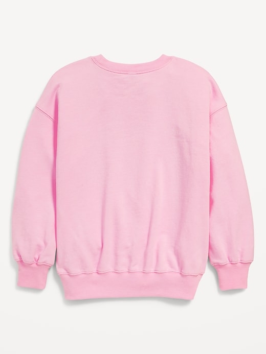 L'image numéro 3 présente Chandail Détendu en coton ouaté ras du cou à imprimé pour Fille