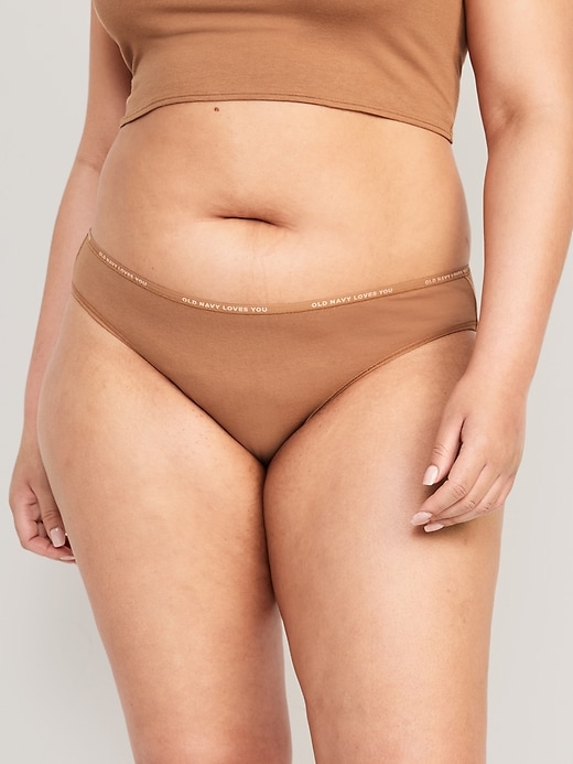 Image number 7 showing, Mid-Rise Everyday Cotton Logo Graphic Bikini Underwear