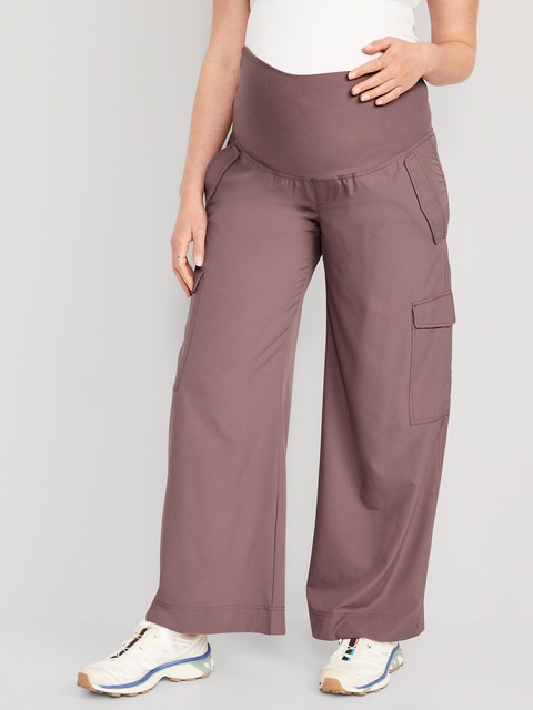 Maternity Rollover-Waist StretchTech Cargo Pants