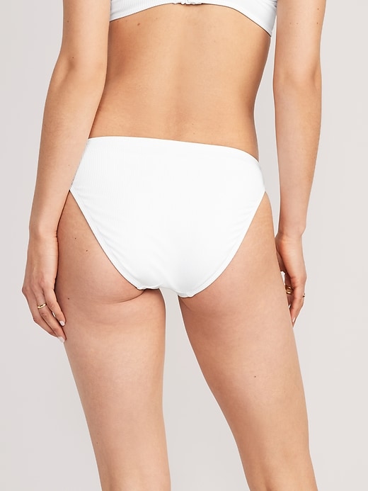 Image number 2 showing, High-Waisted French-Cut Ribbed Bikini Swim Bottoms