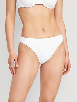 Linear Ribbed High Waist Skimpy Bikini Bottom – The Annex by Cheapskates