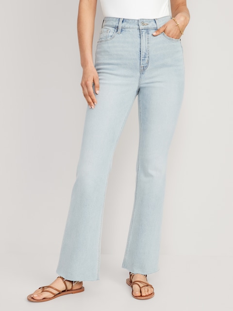 Higher High-Waisted Cut-Off Flare Jeans