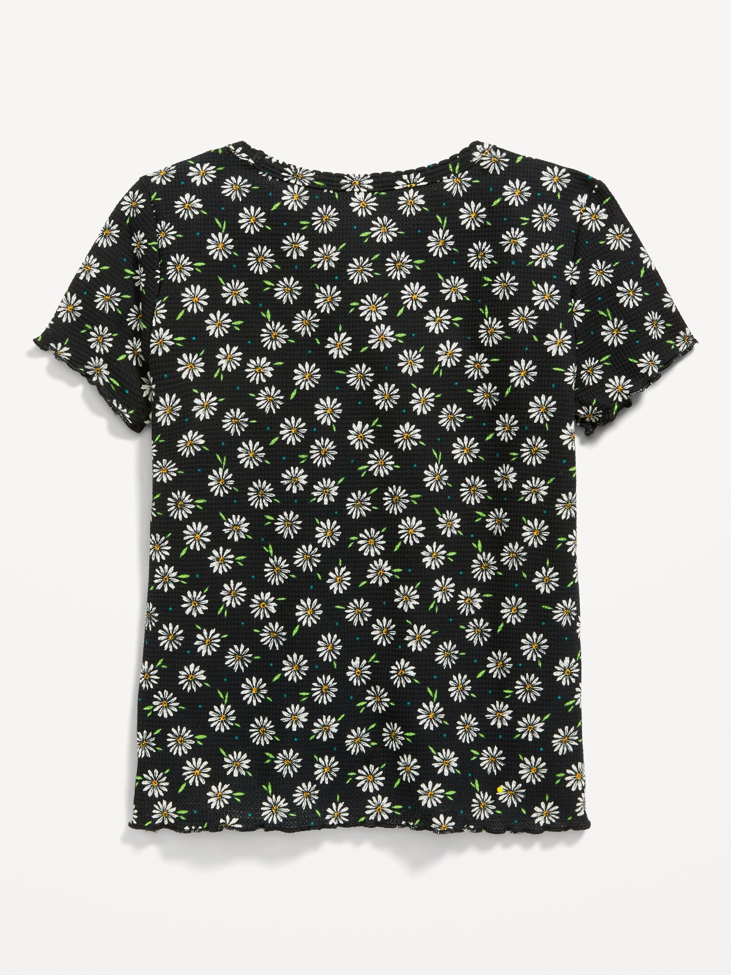 Printed Rib-Knit Lettuce-Edge T-Shirt for Girls | Old Navy