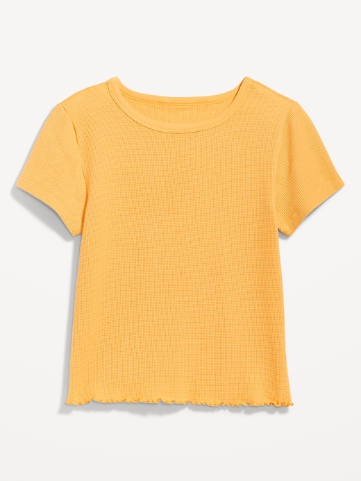 L'image numéro 4 présente T-shirt court en tricot isotherme à bord ondulé pour Femme