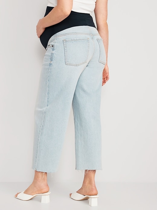 Maternity Full Panel Cropped Wide-Leg Jeans