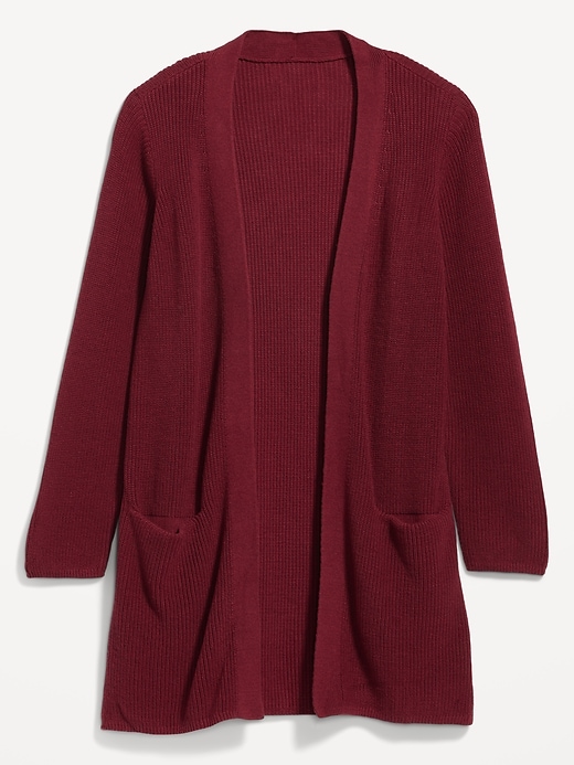 Image number 8 showing, Textured Long-Line Open-Front Sweater for Women