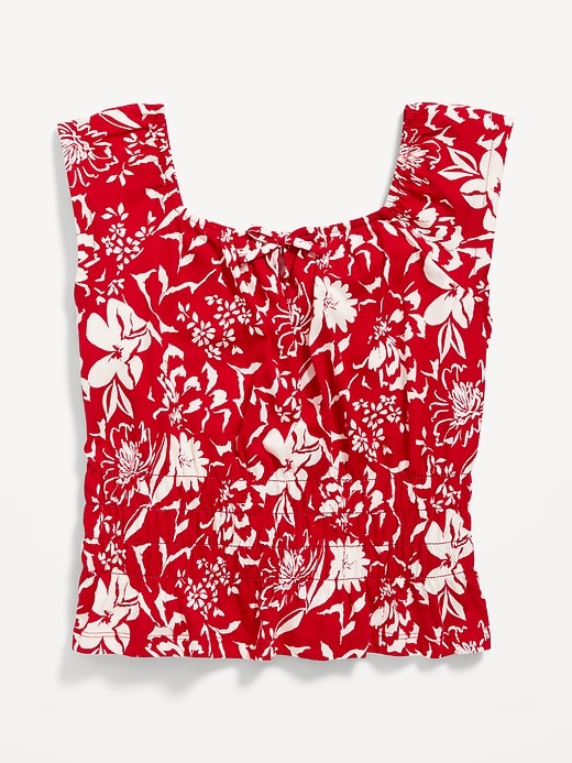 Voir une image plus grande du produit 2 de 3. Haut smocké sans manches à motifs pour Fille