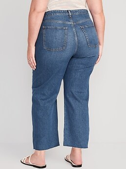 Vintage High Waisted Wide Leg Cropped Flare Jeans For Women With Knee Holes  And Ripped Detail Plus Size From Mling3, $30.23