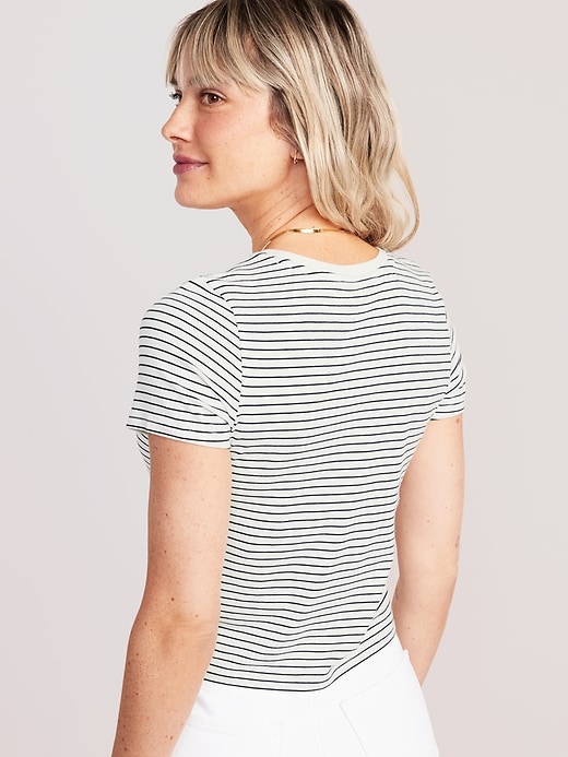 Image number 2 showing, Striped Slim-Fit Crop T-Shirt