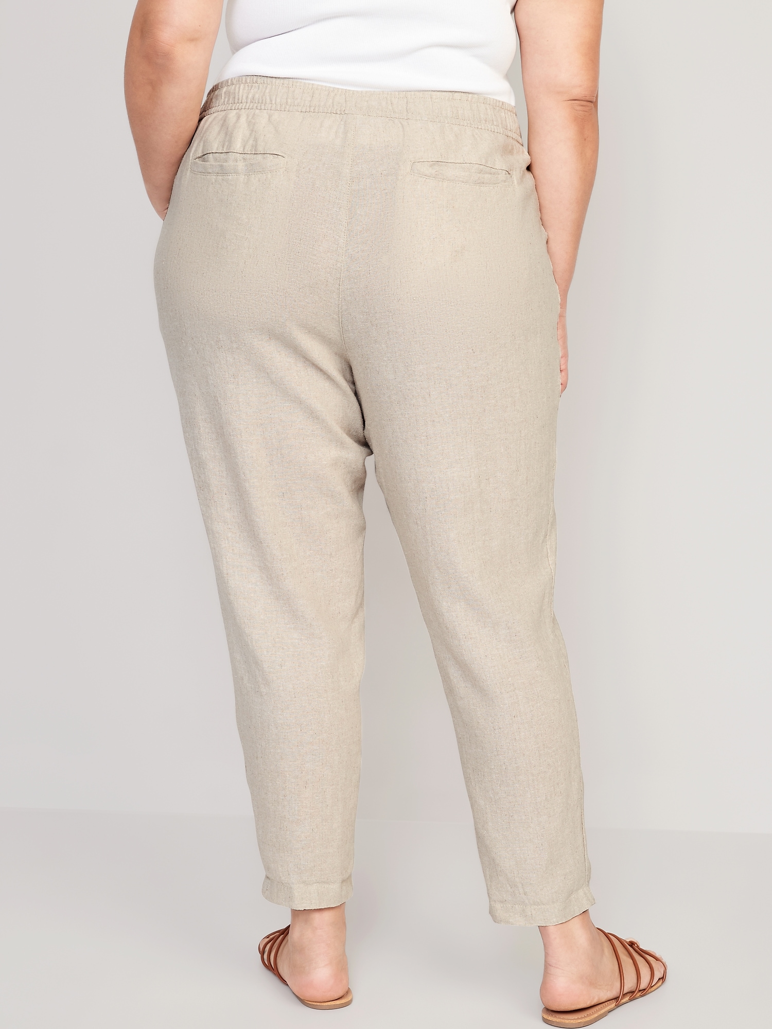 High-Waisted Linen-Blend Plus-Size Culotte Pants, Old Navy