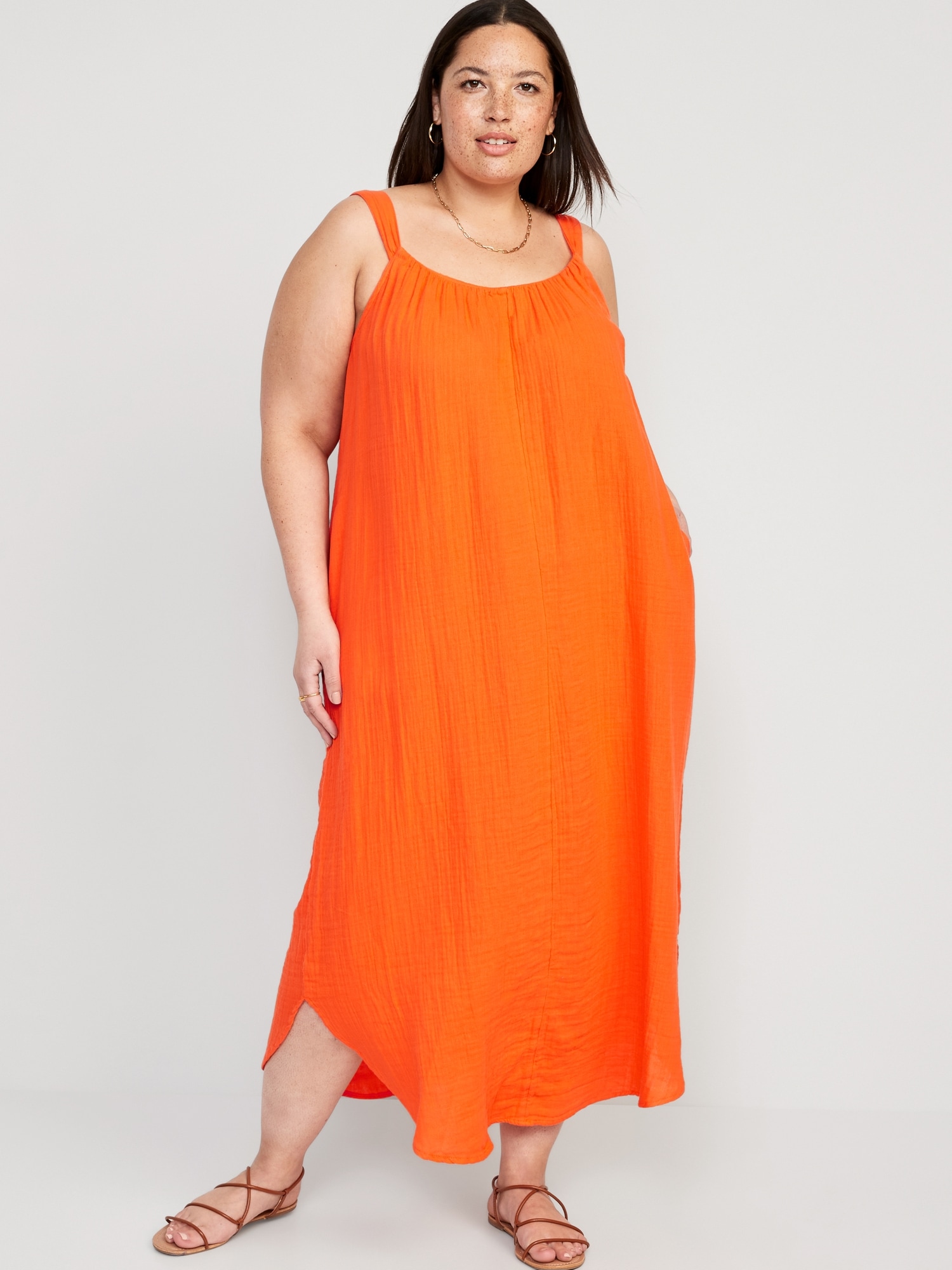 Orange plus sale size maxi dress