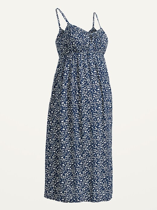 Maternity Fit & Flare Sleeveless Floral Midi Dress | Old Navy Maternity Fit & Flare Sleeveless Floral Midi Dress | Old Navy