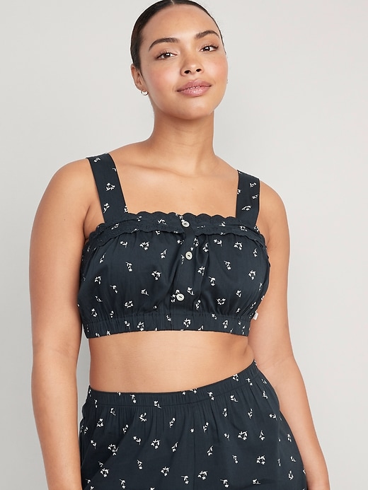 Image number 5 showing, Sleeveless Button-Front Bralette Pajama Top