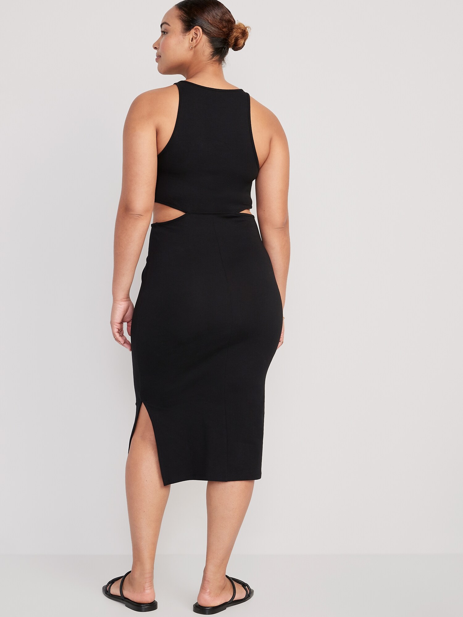 Sleeveless Cut Out Midi Dress Black