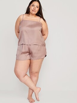 Satin Lounge Tank Top and Shorts Set for Women