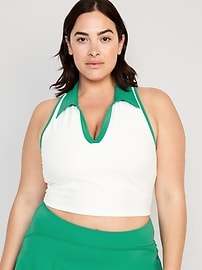 Fitted PowerSoft Sleeveless Cropped Polo