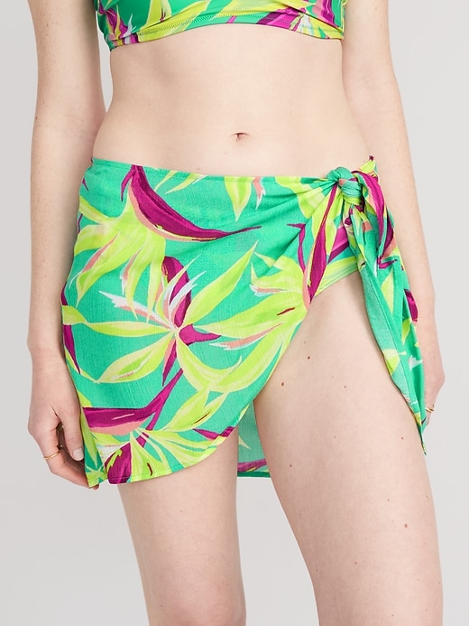 Faux-Wrap Swim Skirt