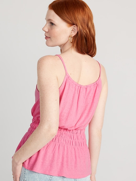 Image number 2 showing, Sleeveless Linen-Blend Smocked Top