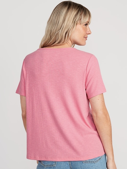 Image number 2 showing, Luxe Ribbed Slub-Knit T-Shirt