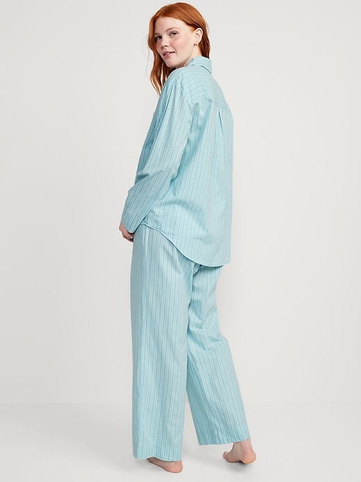 Oversized Printed Poplin Pajama Set for Women