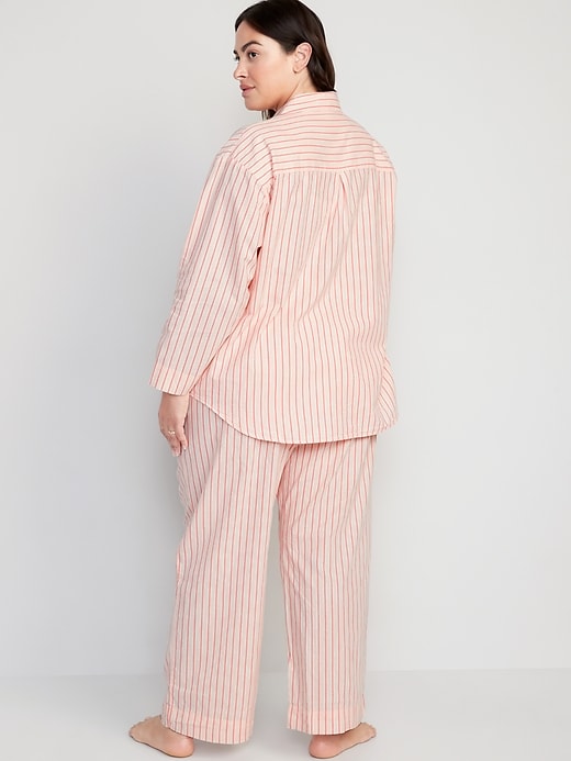 Oversized Printed Poplin Pajama Set for Women