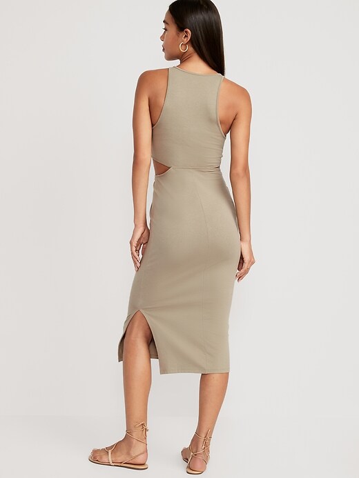 Sleeveless Twist-Front Midi Dress