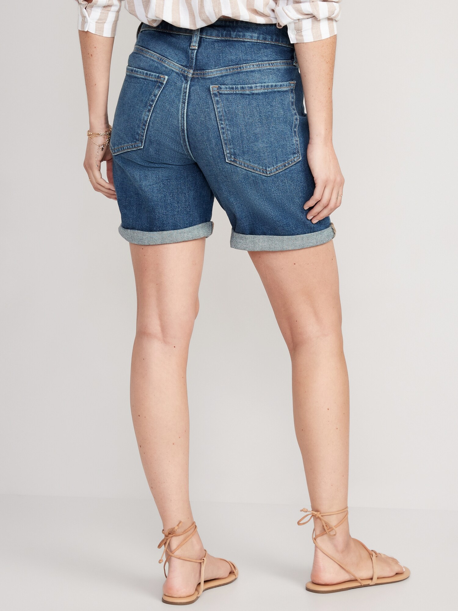 High-Waisted OG Straight Jean Shorts for Women -- 7-inch inseam | Old Navy