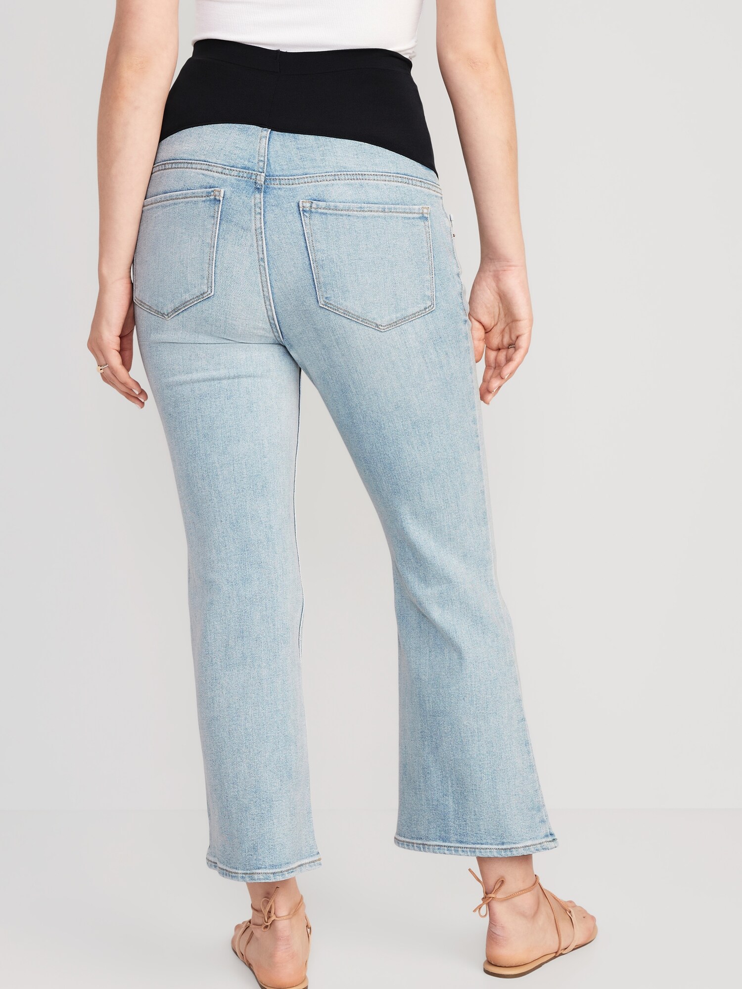 Old Navy Maternity Full-Panel Cut-Off Flare Jeans