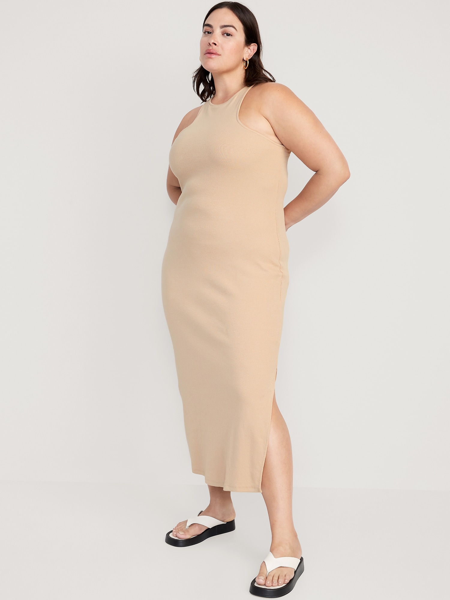 Fitted High-Neck Rib-Knit Maxi … curated on LTK