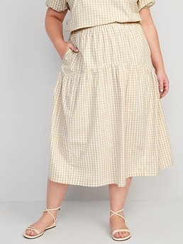 Tiered Gingham Maxi Skirt | Old Navy