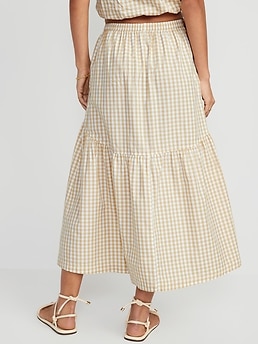 Tiered Gingham Maxi Skirt | Old Navy