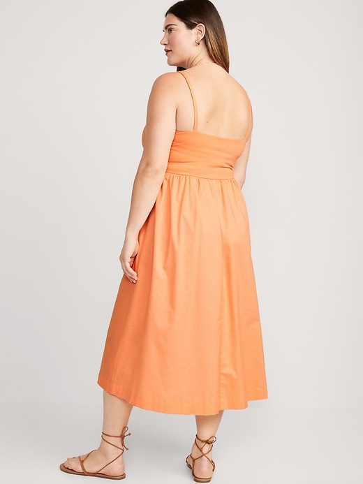 Cotton fit and flare midi outlet dress