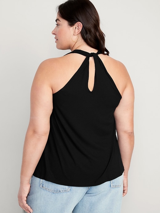 Image number 8 showing, Luxe High-Neck Twist-Back Tank Top