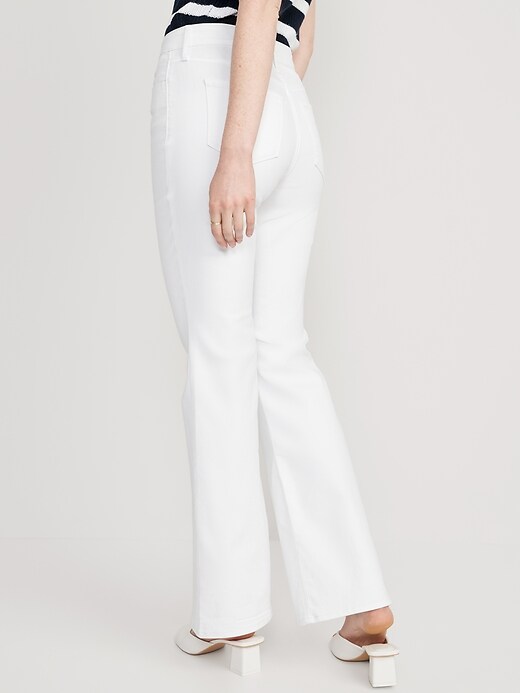 Image number 2 showing, High-Waisted Wow White Flare Jeans