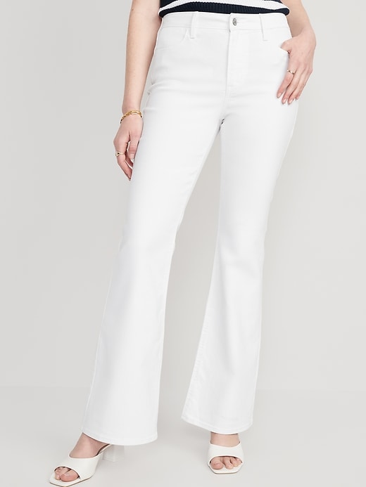Image number 1 showing, High-Waisted Wow White Flare Jeans