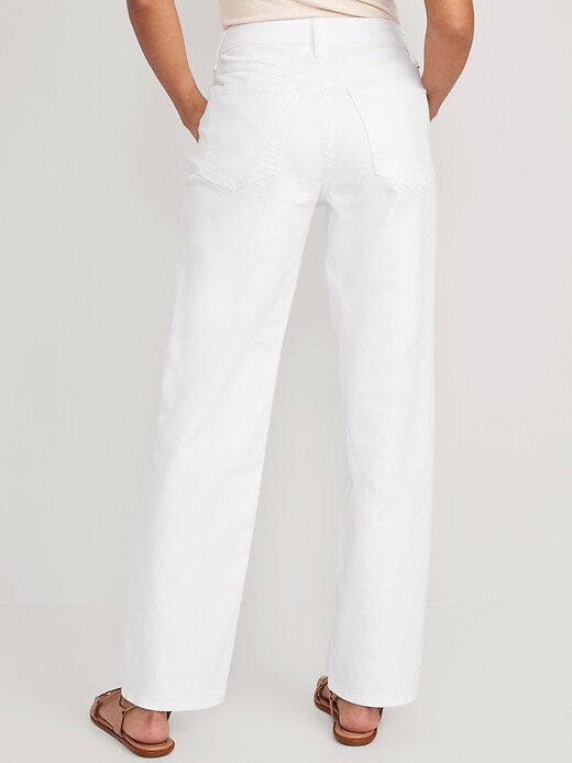 Image number 2 showing, High-Waisted Wow White Loose Jeans