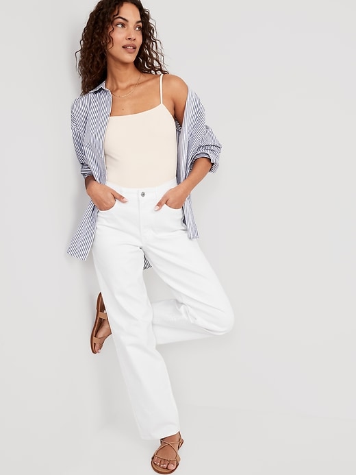 Image number 3 showing, High-Waisted Wow White Loose Jeans