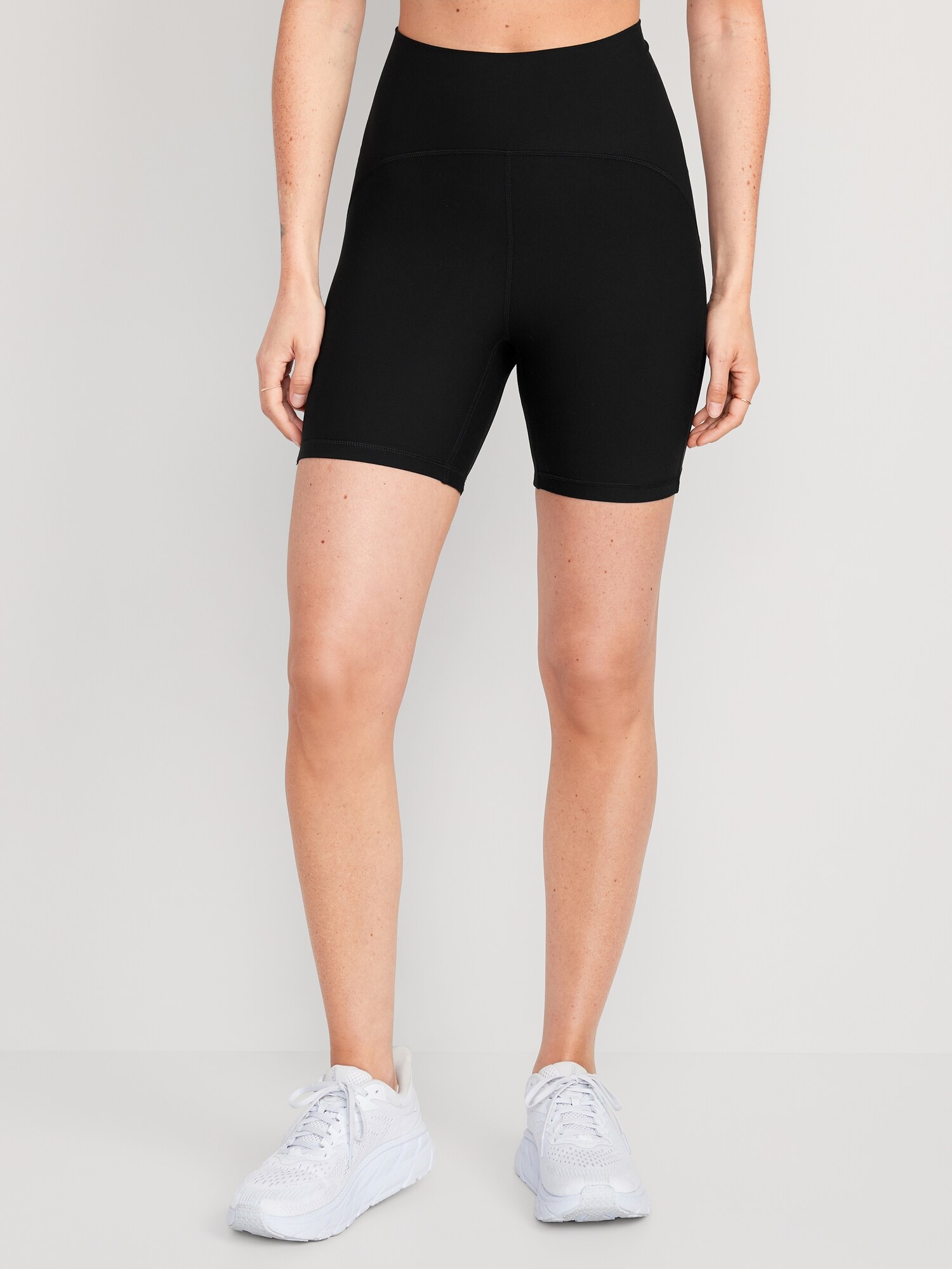 Old Navy Extra High-Waisted PowerLite Lycra® ADAPTIV Biker Shorts for Women -- 6-inch inseam black. 1