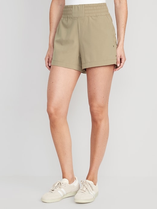 Image number 1 showing, High-Waisted StretchTech Shorts - 4-inch inseam