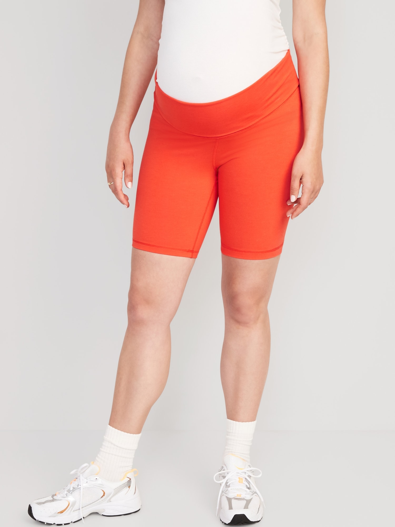Maternity Full Panel Jersey Biker Shorts -- 7-inch inseam