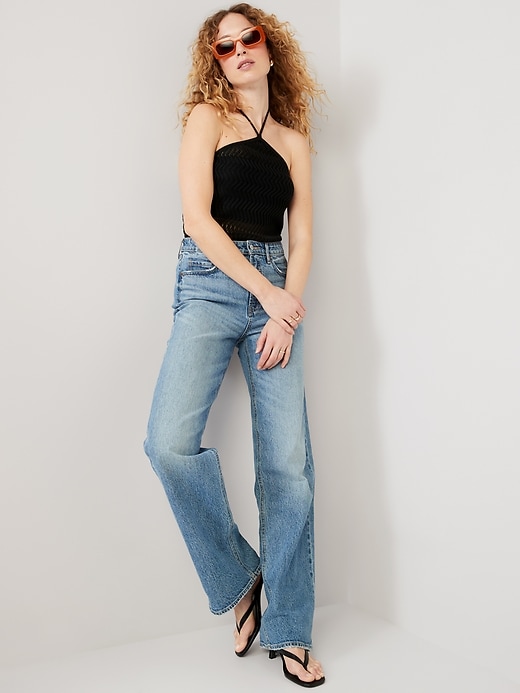Image number 3 showing, Fitted Halter Cropped Sweater