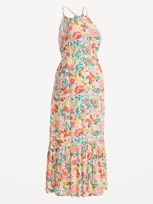 Maternity WaistDefined Floral Halter Maxi Dress Old Navy