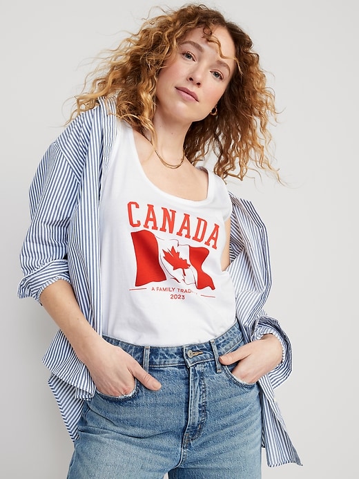 Image number 3 showing, Matching Canada Flag-Graphic Tank Top for Women