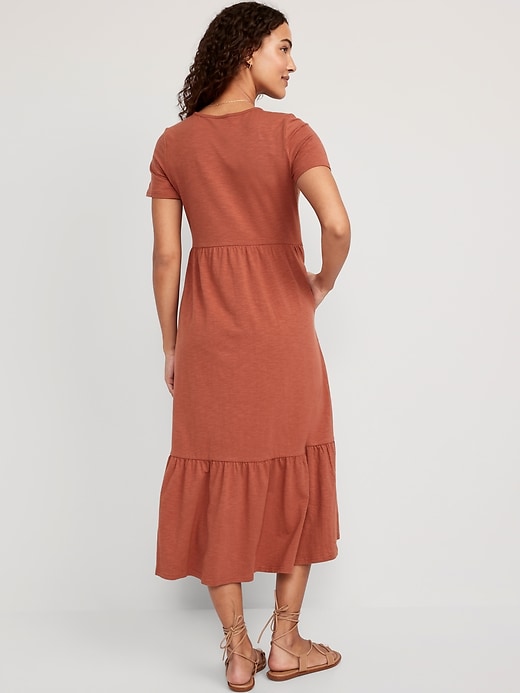 Image number 2 showing, Short-Sleeve Tiered Midi Dress