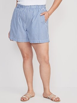 Women's blue and white best sale striped shorts