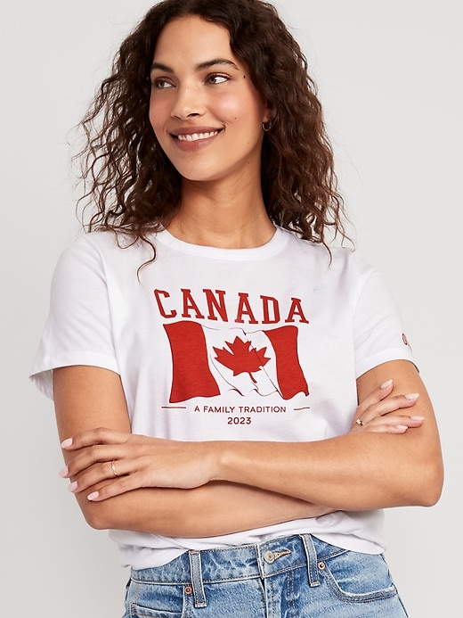 Image number 1 showing, Canada Flag-Graphic T-Shirt for Women